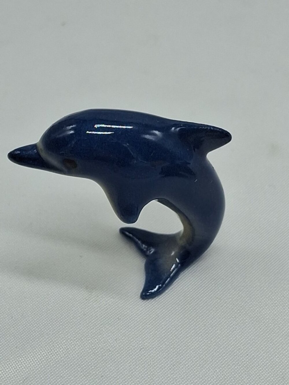Hagen Renaker Miniature Dolphin Figurine Porpoise Jumping Blue Porcelain Ocean